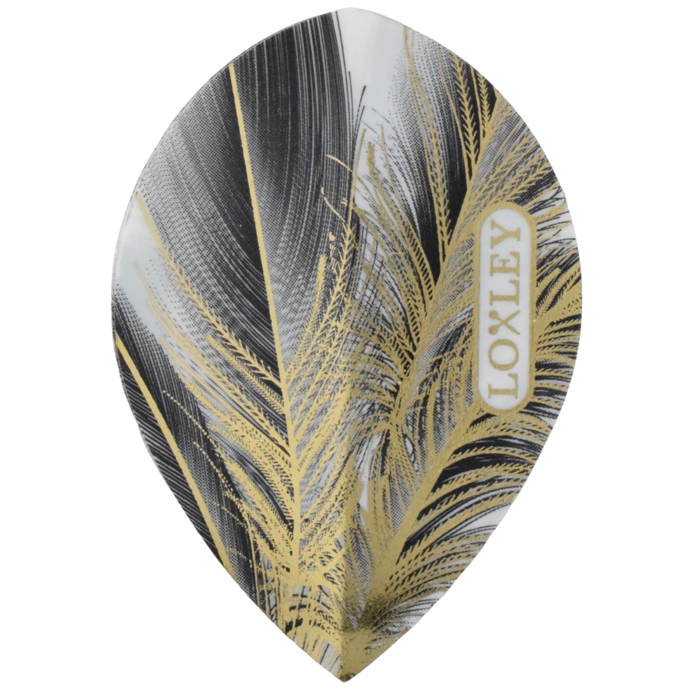 Loxley - Flights - Grey Gold Feather - 10 sets