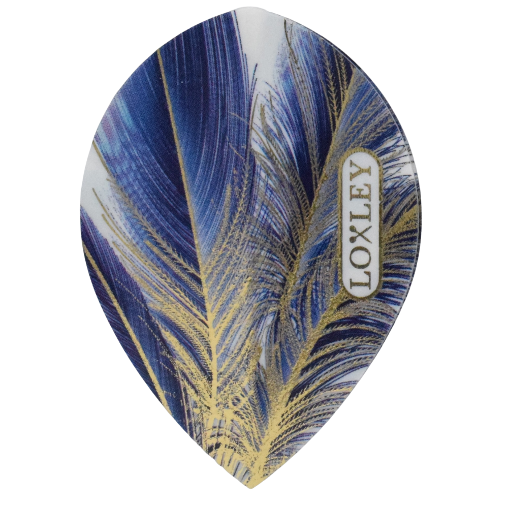 Loxley - Flights - Blue Gold Feather - 10 sets